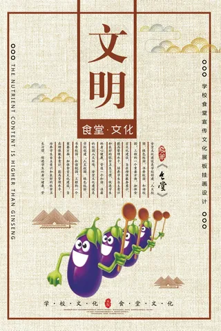 校园餐厅食堂挂画标语海报反对浪费节约粮食