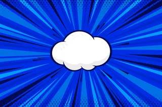 带聊天泡泡的蓝色平面漫画风格壁纸