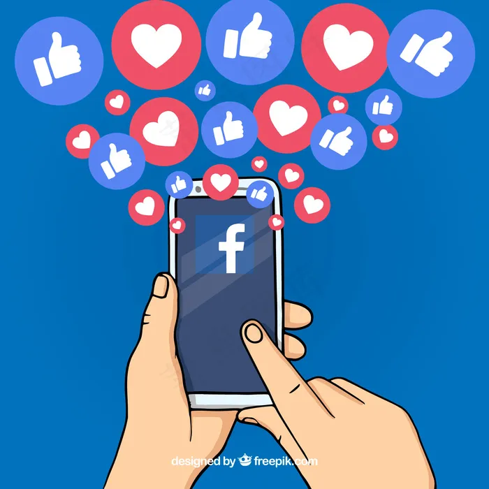 手绘facebook手机背景eps,ai矢量模版下载