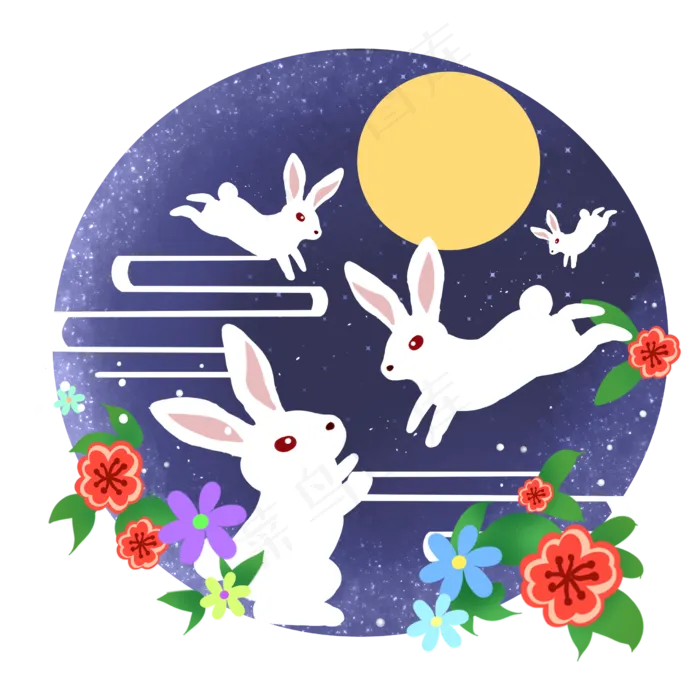 中秋节玉兔(2480X2480(DPI:299))psd模版下载
