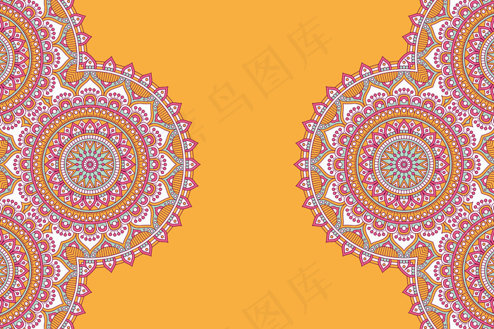 金色矢量豪华装饰曼荼罗设计背景