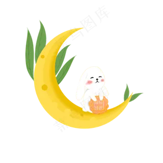 中秋月亮可爱兔子