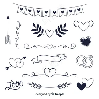 手绘婚礼装饰品套装