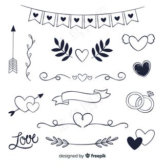 手绘婚礼装饰品套装