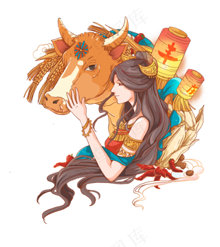 牛年丰收生肖拟人