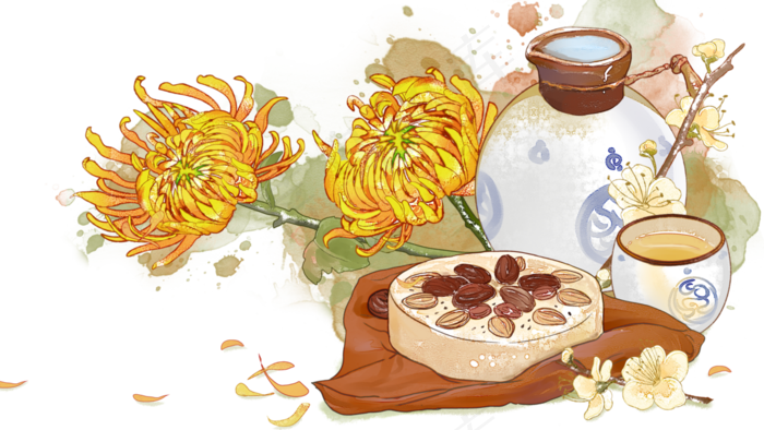 重阳节重阳糕酒酒壶菊花