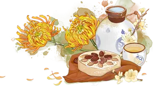 重阳节重阳糕酒酒壶菊花