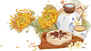 重阳节重阳糕酒酒壶菊花