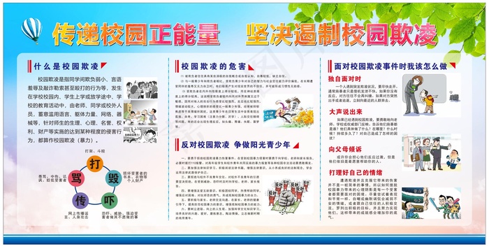 反校园欺凌 宣传栏cdr矢量模版下载