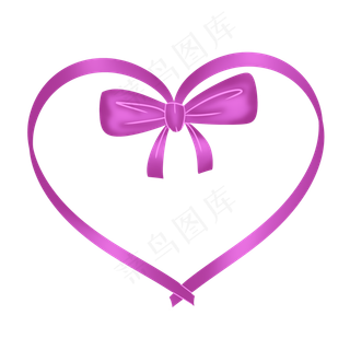 深紫色浪漫爱心七夕情人节彩带丝