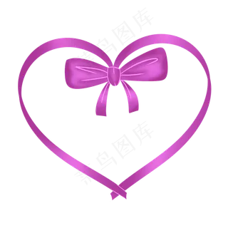 深紫色浪漫爱心七夕情人节彩带丝