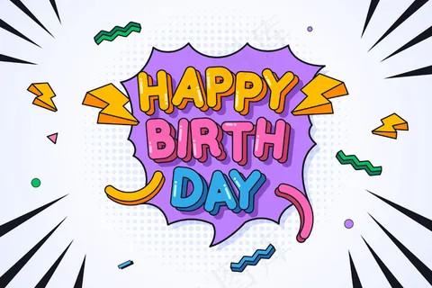 多彩生日背景漫画风格 多彩生日背景漫画风格