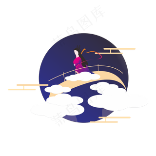 中秋之嫦娥装饰图案