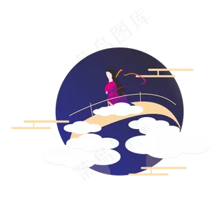 中秋之嫦娥装饰图案