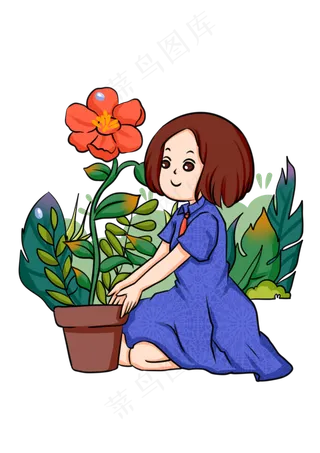 二十四节气白露蓝裙子女生  