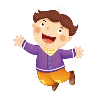 教师节欢呼男孩