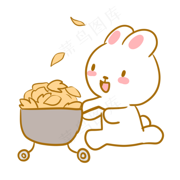 收集落叶的兔子