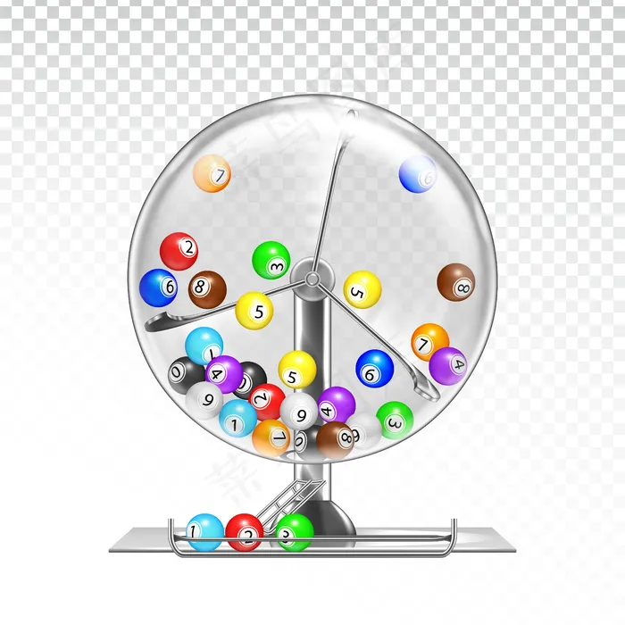 内有彩票球的彩票机eps,ai矢量模版下载