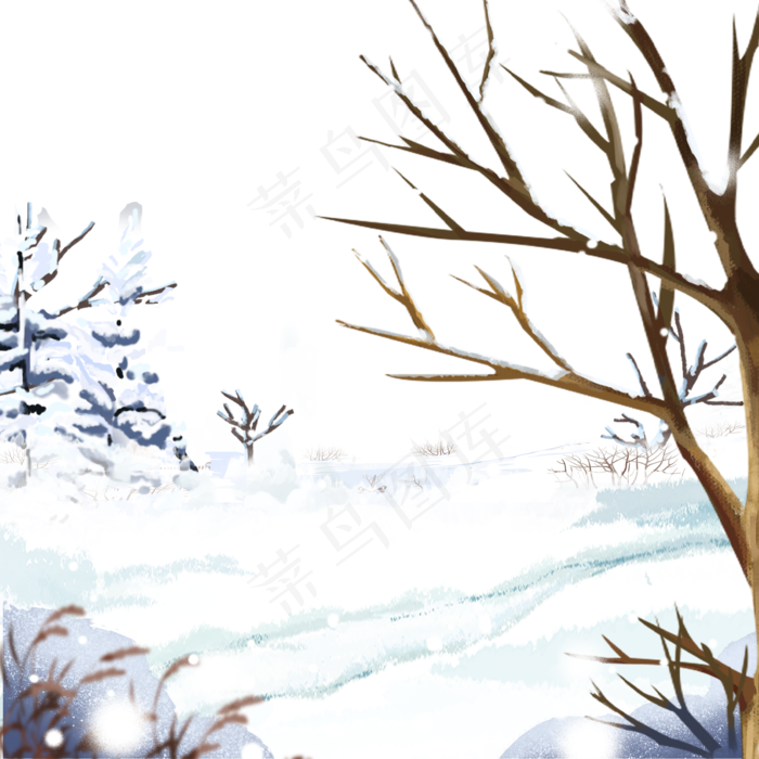 大雪冬季冬景雪地冬天