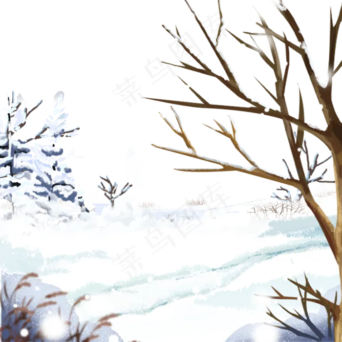 大雪冬季冬景雪地冬天(1125X2436(DPI:72))psd模版下载