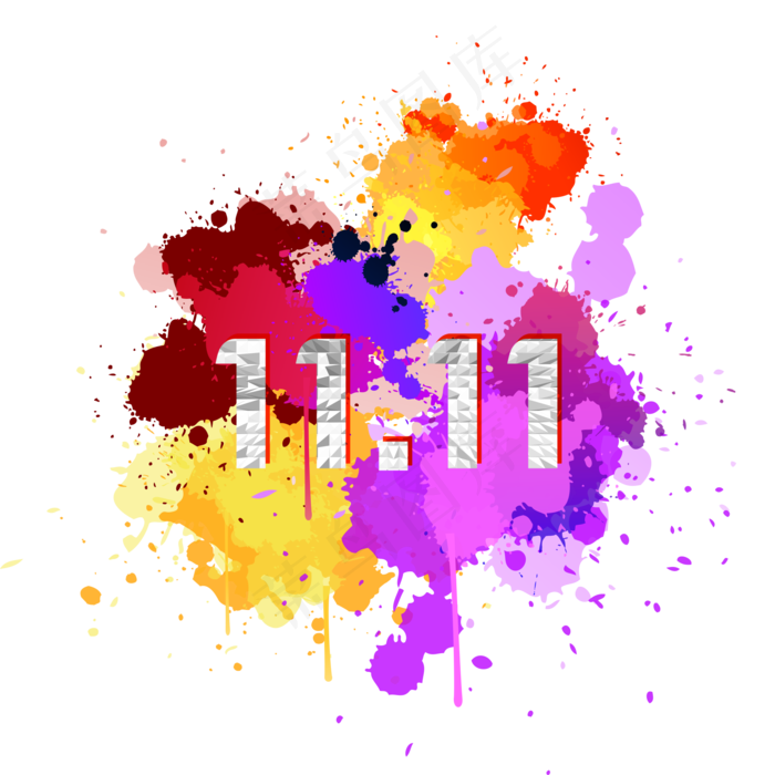 双十一喷绘彩墨背景元素双十一创