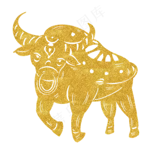 2021牛年金色剪纸