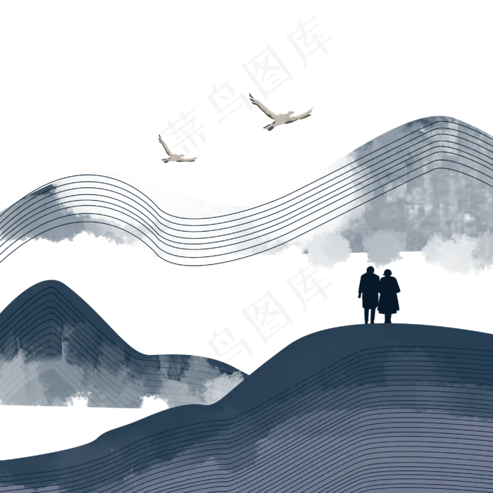 重阳节山顶赏菊花(3000X3000(DPI:300))psd模版下载