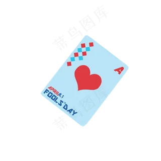 卡通红梅花A扑克免扣图