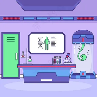 卡通实验室插图