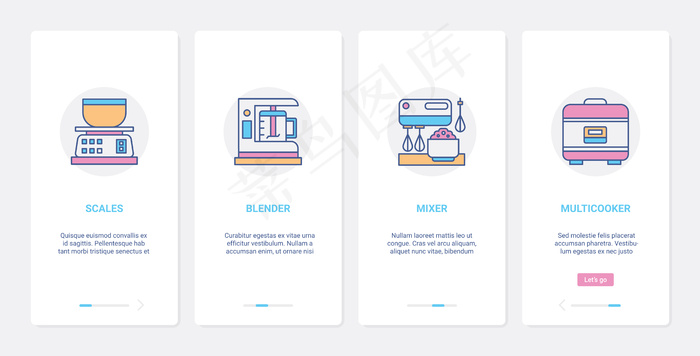 厨艺行厨艺家电ux ui手机app移动应用页面屏幕设置eps,ai矢量模版下载