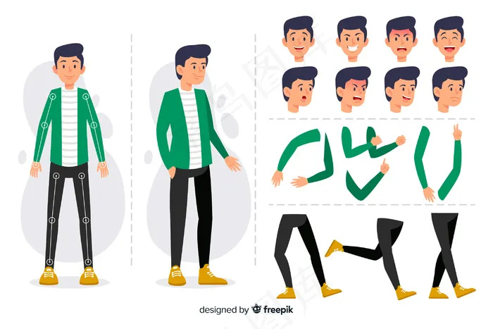 运动设计中的卡通人物eps,ai矢量模版下载