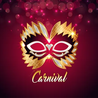 嘉年华派对庆典背景金色面具