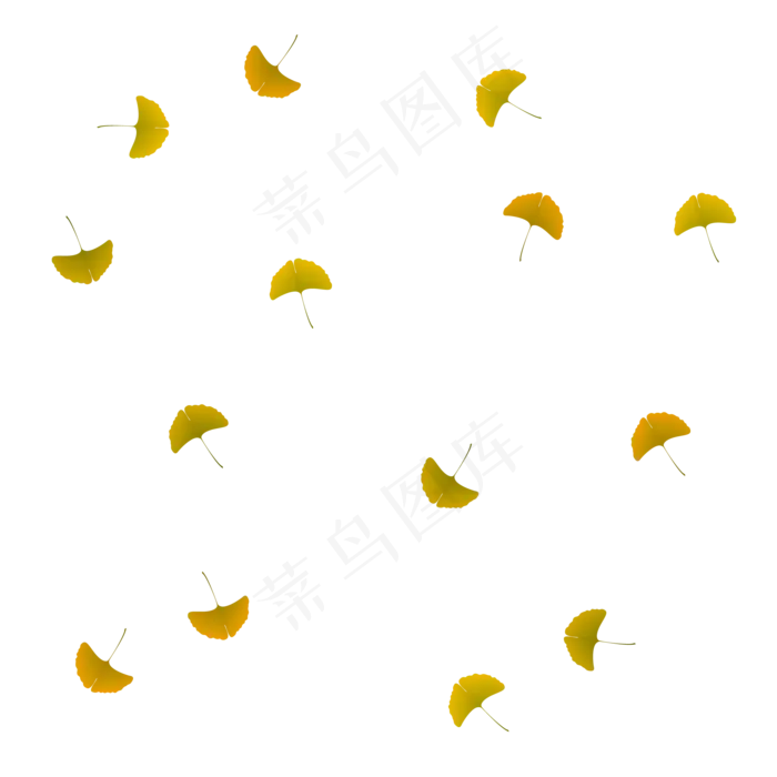 漂浮银杏叶(2084*2084px 300 dpi )ai矢量模版下载