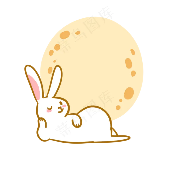 中秋玉兔赏月表情包(2100X2100(DPI:300))psd模版下载