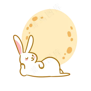 中秋玉兔赏月表情包