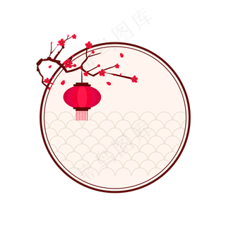 手绘新年梅花边框