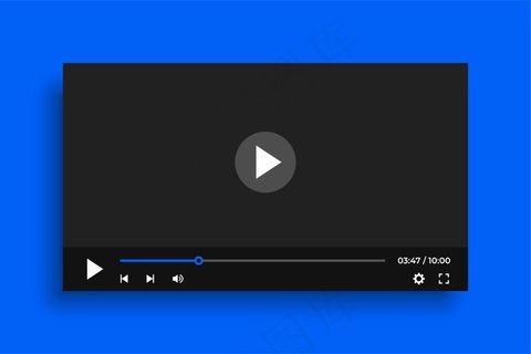 干净的视频播放器模板与简单的按钮