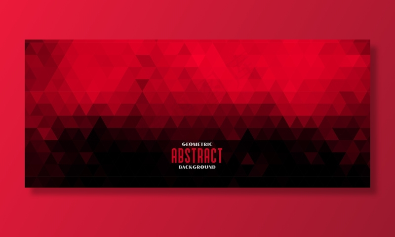 红黑抽象三角图案横幅banner设计