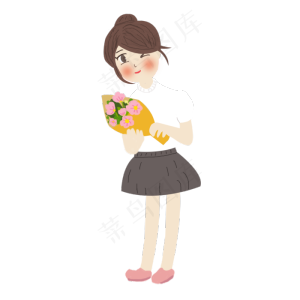教师节送老师花束的小女孩