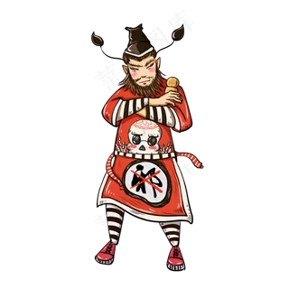 中元节钟馗嘻哈说唱风格手绘