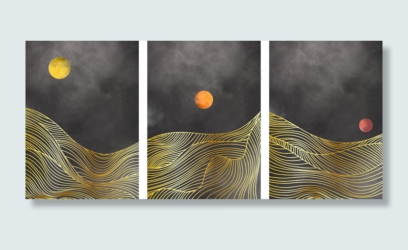 集抽象山地景观、自然景观为背景。