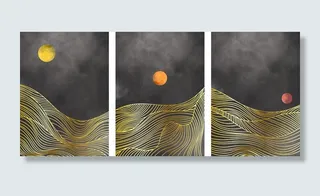 集抽象山地景观、自然景观为背景。