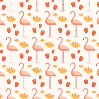 五彩火烈鸟图案