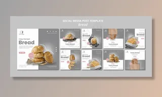 面包概念社交媒体帖子模板