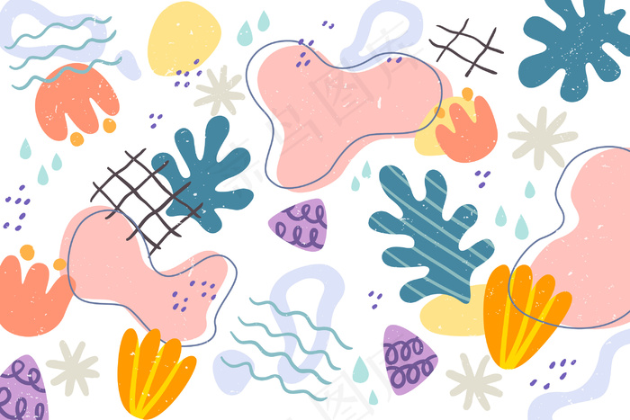 手绘抽象有机形状背景