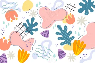 手绘抽象有机形状背景