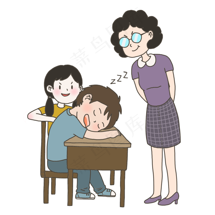 教师节插画小清新老师学生免抠元