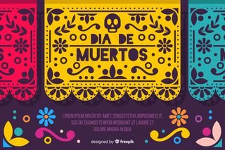 Día de muertos概念与平面设计背景
