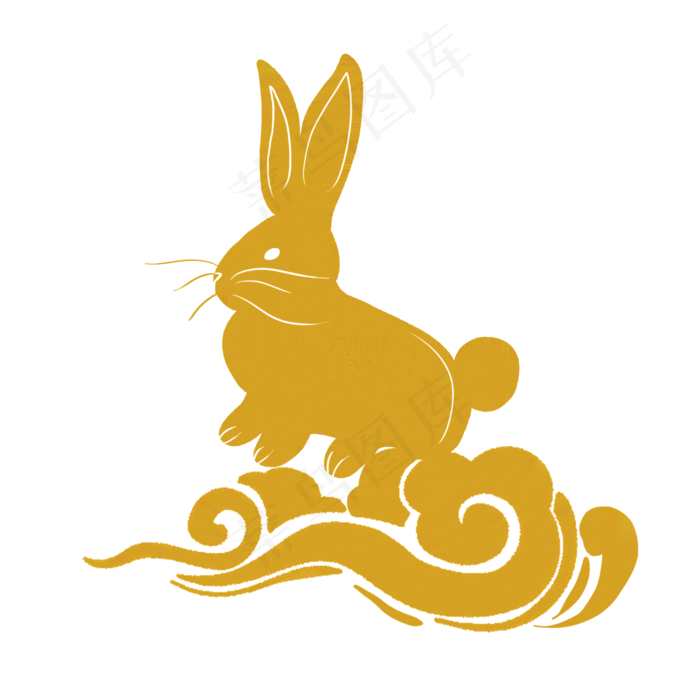中秋玉兔剪影(2000X2000(DPI:300))psd模版下载