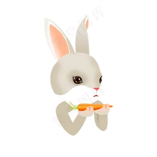矢量吃萝卜的小兔子